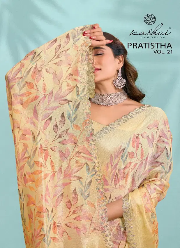 Pratistha Vol 21 By Kashvi Designer Brasso Sarees Wholesale Price In Surat